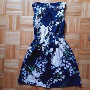 Vince Camuto floral blue summer dress, knee-length, size 2